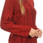Sakkas Fedella Deep Scoop Neck Long Sleeve Blouse Top With Adjustable Back Straps