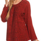 Sakkas Fedella Deep Scoop Neck Long Sleeve Blouse Top With Adjustable Back Straps