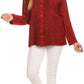 Sakkas Fedella Deep Scoop Neck Long Sleeve Blouse Top With Adjustable Back Straps