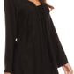 Sakkas Caylyan Long Adjustable Embroidered Long Sleeve Blouse With Corset Top