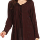 Sakkas Caylyan Long Adjustable Embroidered Long Sleeve Blouse With Corset Top