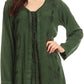 Sakkas Caylyan Long Adjustable Embroidered Long Sleeve Blouse With Corset Top