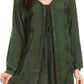 Sakkas Caylyan Long Adjustable Embroidered Long Sleeve Blouse With Corset Top