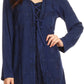 Sakkas Caylyan Long Adjustable Embroidered Long Sleeve Blouse With Corset Top