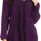 Sakkas Caylyan Long Adjustable Embroidered Long Sleeve Blouse With Corset Top