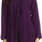 Sakkas Caylyan Long Adjustable Embroidered Long Sleeve Blouse With Corset Top