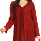 Sakkas Caylyan Long Adjustable Embroidered Long Sleeve Blouse With Corset Top