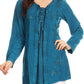 Sakkas Caylyan Long Adjustable Embroidered Long Sleeve Blouse With Corset Top