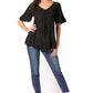 Sakkas Sayle Long Star Embroidered Blouse Shirt Top With Button Front And Ruffles