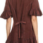 Sakkas Sayle Long Star Embroidered Blouse Shirt Top With Button Front And Ruffles