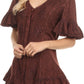 Sakkas Sayle Long Star Embroidered Blouse Shirt Top With Button Front And Ruffles