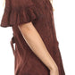 Sakkas Sayle Long Star Embroidered Blouse Shirt Top With Button Front And Ruffles