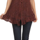 Sakkas Sayle Long Star Embroidered Blouse Shirt Top With Button Front And Ruffles