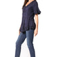 Sakkas Sayle Long Star Embroidered Blouse Shirt Top With Button Front And Ruffles