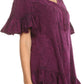 Sakkas Sayle Long Star Embroidered Blouse Shirt Top With Button Front And Ruffles