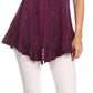 Sakkas Sayle Long Star Embroidered Blouse Shirt Top With Button Front And Ruffles