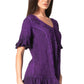 Sakkas Sayle Long Star Embroidered Blouse Shirt Top With Button Front And Ruffles