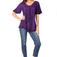 Sakkas Sayle Long Star Embroidered Blouse Shirt Top With Button Front And Ruffles