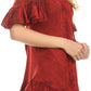 Sakkas Sayle Long Star Embroidered Blouse Shirt Top With Button Front And Ruffles