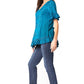 Sakkas Sayle Long Star Embroidered Blouse Shirt Top With Button Front And Ruffles