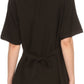 Sakkas Klaniya V Neck Button Down Embroidered Short Sleeve Light Blouse Shirt Top