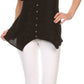Sakkas Klaniya V Neck Button Down Embroidered Short Sleeve Light Blouse Shirt Top