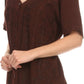 Sakkas Klaniya V Neck Button Down Embroidered Short Sleeve Light Blouse Shirt Top