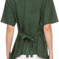 Sakkas Klaniya V Neck Button Down Embroidered Short Sleeve Light Blouse Shirt Top