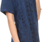 Sakkas Klaniya V Neck Button Down Embroidered Short Sleeve Light Blouse Shirt Top