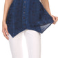 Sakkas Klaniya V Neck Button Down Embroidered Short Sleeve Light Blouse Shirt Top