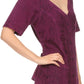 Sakkas Klaniya V Neck Button Down Embroidered Short Sleeve Light Blouse Shirt Top