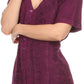 Sakkas Klaniya V Neck Button Down Embroidered Short Sleeve Light Blouse Shirt Top