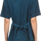 Sakkas Klaniya V Neck Button Down Embroidered Short Sleeve Light Blouse Shirt Top