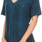 Sakkas Klaniya V Neck Button Down Embroidered Short Sleeve Light Blouse Shirt Top