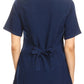 Sakkas Estella Womens Short Sleeve V neck Button Down Top Blouse with Embroidery