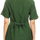 Sakkas Estella Womens Short Sleeve V neck Button Down Top Blouse with Embroidery