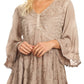 Sakkas Valeria Womens V neck  Bohemian Ethnic Casual Flare Blouse Top Embroidered