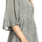 Sakkas Valeria Womens V neck  Bohemian Ethnic Casual Flare Blouse Top Embroidered