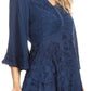 Sakkas Valeria Womens V neck  Bohemian Ethnic Casual Flare Blouse Top Embroidered