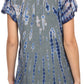 Sakkas Spala Long Tie Dye Embroidered Cap Sleeve Drop V Neck Blouse Shirt Top