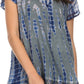 Sakkas Spala Long Tie Dye Embroidered Cap Sleeve Drop V Neck Blouse Shirt Top