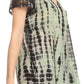 Sakkas Spala Long Tie Dye Embroidered Cap Sleeve Drop V Neck Blouse Shirt Top