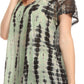 Sakkas Spala Long Tie Dye Embroidered Cap Sleeve Drop V Neck Blouse Shirt Top