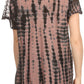 Sakkas Spala Long Tie Dye Embroidered Cap Sleeve Drop V Neck Blouse Shirt Top