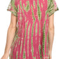 Sakkas Spala Long Tie Dye Embroidered Cap Sleeve Drop V Neck Blouse Shirt Top