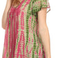 Sakkas Spala Long Tie Dye Embroidered Cap Sleeve Drop V Neck Blouse Shirt Top