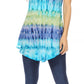 Sakkas Monet Long Tall Tie Dye Ombre Embroidered Cap Sleeve Blouse Shirt Top