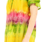 Sakkas Monet Long Tall Tie Dye Ombre Embroidered Cap Sleeve Blouse Shirt Top