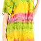 Sakkas Monet Long Tall Tie Dye Ombre Embroidered Cap Sleeve Blouse Shirt Top