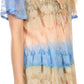 Sakkas Monet Long Tall Tie Dye Ombre Embroidered Cap Sleeve Blouse Shirt Top